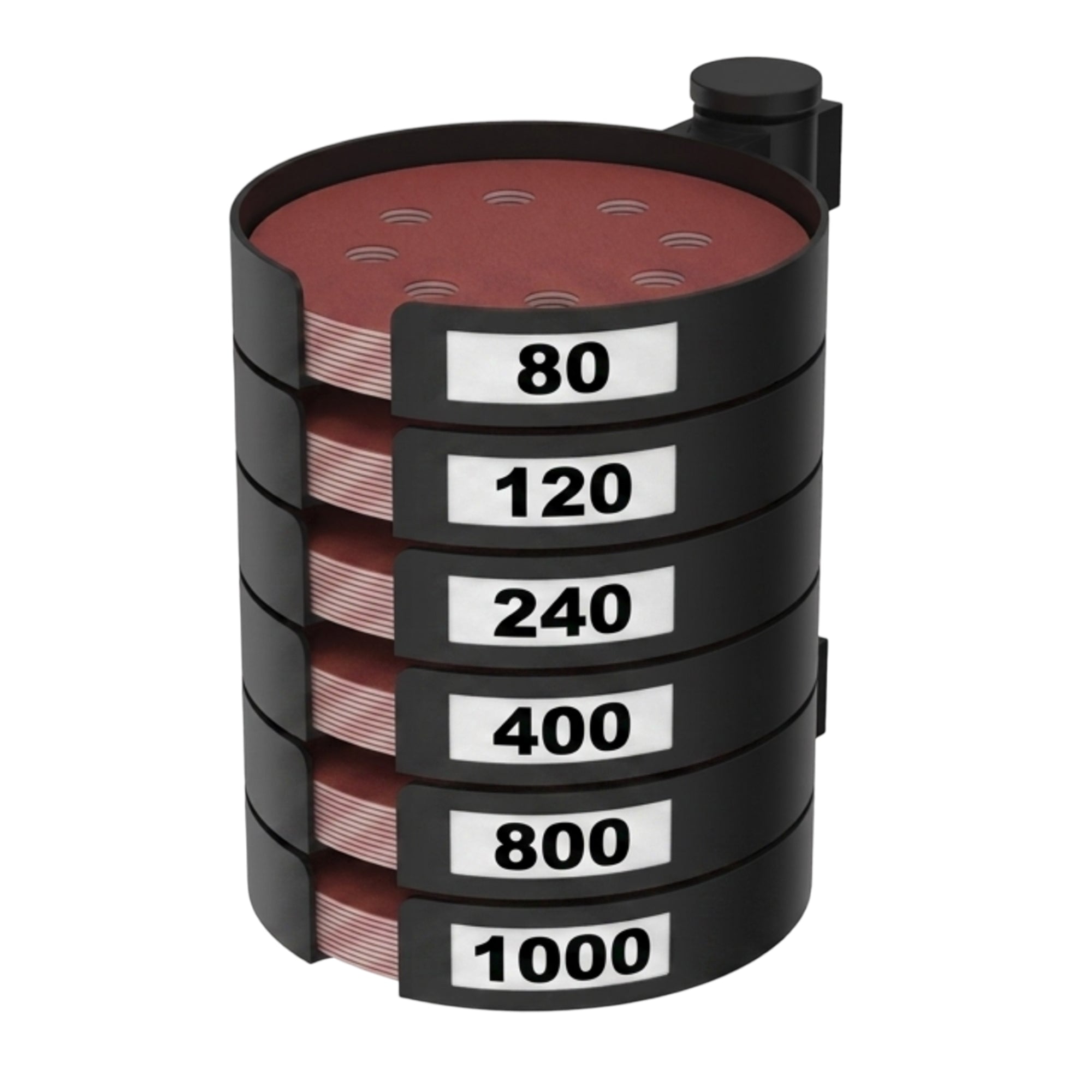 Rotating 5 Inch Sanding Disc Organizer